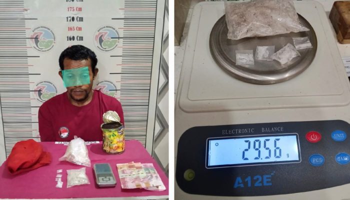 Satresnarkoba Polres Nagan Raya Amankan Pelaku dan Sita 28,82 Gram Sabu di Darul Makmur