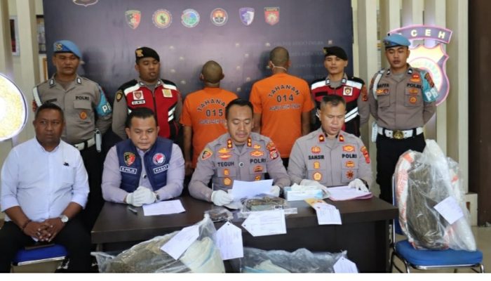 22,8 Kg Ganja Dibongkar Polres Aceh Tengah, Dua Tersangka Diciduk: Jangan Tukar Masa Depan dengan Uang Kurir
