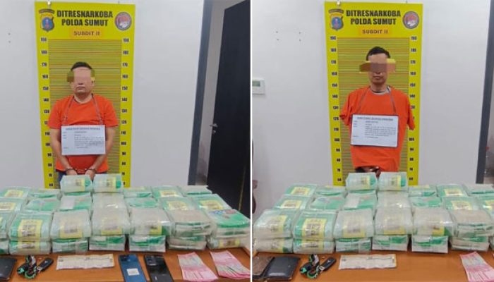 Polda Sumut Tangkap 2 Warga Medan Edarkan Sabu Puluhan Kilo