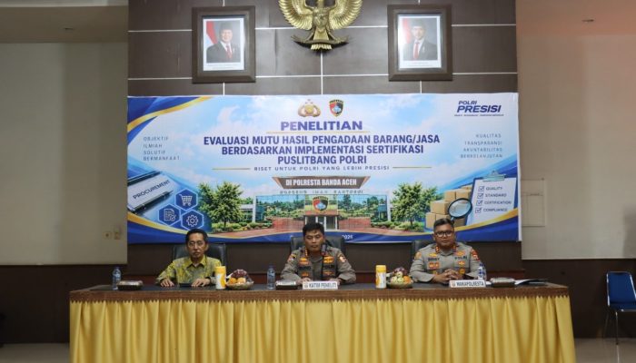 Puslitbang Polri Evaluasi Mutu Pengadaan Barang dan Jasa di Polresta Banda Aceh