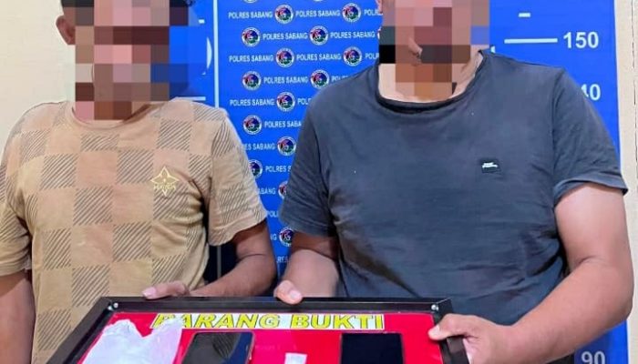 Satresnarkoba Polres Sabang Amankan Dua Terduga Penyalahgunaan Sabu, Satu Paket Barang Bukti Disita